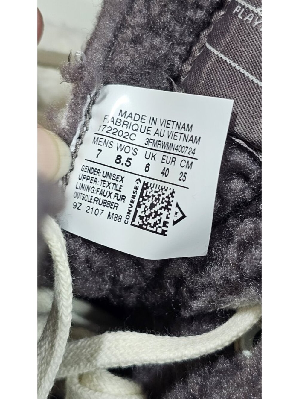 Converse Unisex Run Star Hike Sherpa Sneakers Size 7 Women's Mauve 172202C NWB - Picture 7 of 10